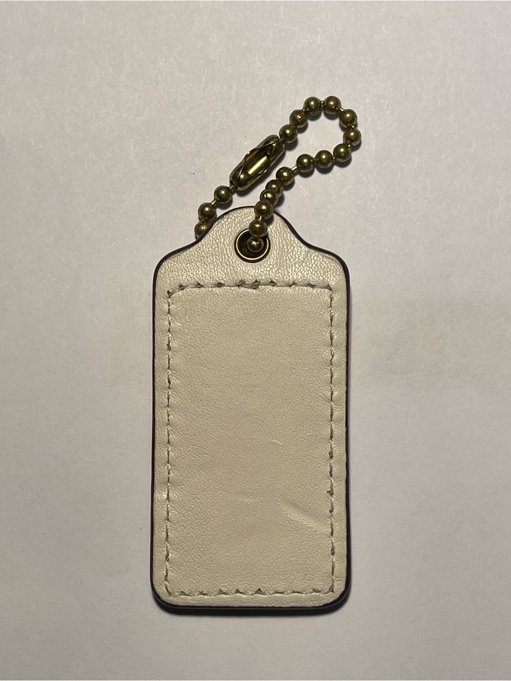 Coach Yellow Patent Leather Hang Tag with Gold Ball Chain - Picture 2 of 3